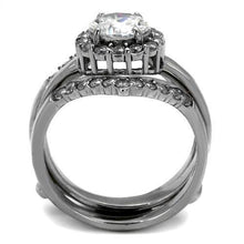 Load image into Gallery viewer, TK2297 - High polished (no plating) Stainless Steel Ring with AAA Grade CZ  in Clear