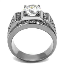 Load image into Gallery viewer, TK2305 - High polished (no plating) Stainless Steel Ring with AAA Grade CZ  in Clear