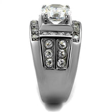 Load image into Gallery viewer, TK2305 - High polished (no plating) Stainless Steel Ring with AAA Grade CZ  in Clear