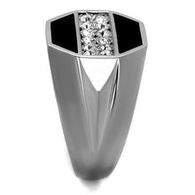 Load image into Gallery viewer, TK2309 - High polished (no plating) Stainless Steel Ring with Top Grade Crystal  in Clear