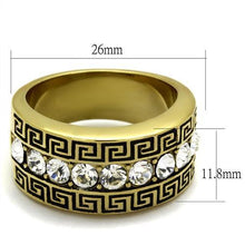 Load image into Gallery viewer, TK2310 - IP Gold(Ion Plating) Stainless Steel Ring with Top Grade Crystal  in Clear