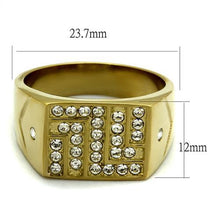 Load image into Gallery viewer, TK2311 - IP Gold(Ion Plating) Stainless Steel Ring with Top Grade Crystal  in Clear