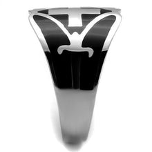 Load image into Gallery viewer, TK2314 - High polished (no plating) Stainless Steel Ring with Epoxy  in Jet