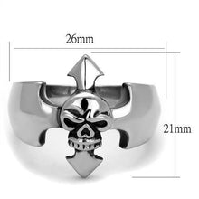 Load image into Gallery viewer, TK2318 - High polished (no plating) Stainless Steel Ring with Epoxy  in Jet