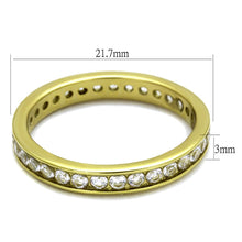 Load image into Gallery viewer, TK2343G - IP Gold(Ion Plating) Stainless Steel Ring with AAA Grade CZ  in Clear