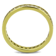 Load image into Gallery viewer, TK2343G - IP Gold(Ion Plating) Stainless Steel Ring with AAA Grade CZ  in Clear