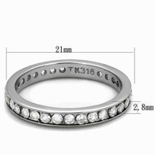 Load image into Gallery viewer, TK2343 - High polished (no plating) Stainless Steel Ring with AAA Grade CZ  in Clear