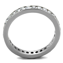 Load image into Gallery viewer, TK2343 - High polished (no plating) Stainless Steel Ring with AAA Grade CZ  in Clear