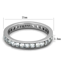 Load image into Gallery viewer, TK2344 - High polished (no plating) Stainless Steel Ring with AAA Grade CZ  in Clear