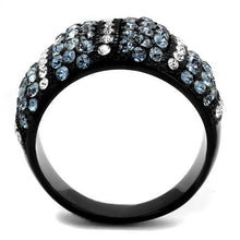 Load image into Gallery viewer, TK2355 - IP Black(Ion Plating) Stainless Steel Ring with Top Grade Crystal  in Montana