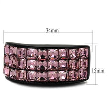 Load image into Gallery viewer, TK2359 - IP Black(Ion Plating) Stainless Steel Ring with Top Grade Crystal  in Light Rose