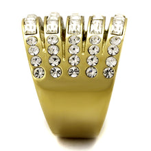 Load image into Gallery viewer, TK2362 - IP Gold(Ion Plating) Stainless Steel Ring with Top Grade Crystal  in Clear