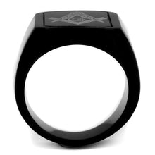 Load image into Gallery viewer, TK2371 - IP Black(Ion Plating) Stainless Steel Ring with No Stone