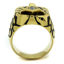 Load image into Gallery viewer, TK2372 - IP Gold(Ion Plating) Stainless Steel Ring with Epoxy  in Capri Blue