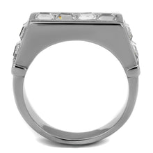 Load image into Gallery viewer, TK2376 - High polished (no plating) Stainless Steel Ring with Top Grade Crystal  in Clear