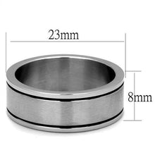 Load image into Gallery viewer, TK2389 - High polished (no plating) Stainless Steel Ring with Epoxy  in Jet