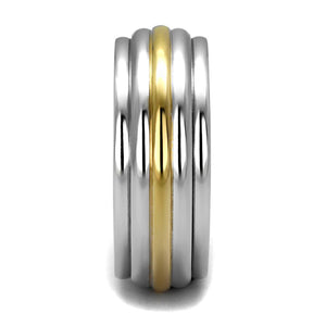 TK2390 - Two-Tone IP Gold (Ion Plating) Stainless Steel Ring with No Stone