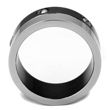 Load image into Gallery viewer, TK2397 - Two-Tone IP Black (Ion Plating) Stainless Steel Ring with No Stone