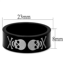 Load image into Gallery viewer, TK2400 - Two-Tone IP Black Stainless Steel Ring with No Stone