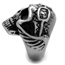 Load image into Gallery viewer, TK2414 - Antique Silver Stainless Steel Ring with Epoxy  in Jet