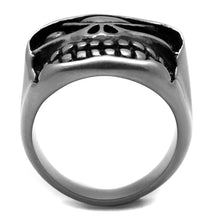 Load image into Gallery viewer, TK2418 - Antique Silver Stainless Steel Ring with Epoxy  in Jet