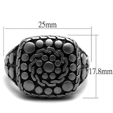 Load image into Gallery viewer, TK2420 - Antique Silver Stainless Steel Ring with Epoxy  in Jet