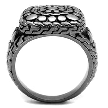 Load image into Gallery viewer, TK2420 - Antique Silver Stainless Steel Ring with Epoxy  in Jet