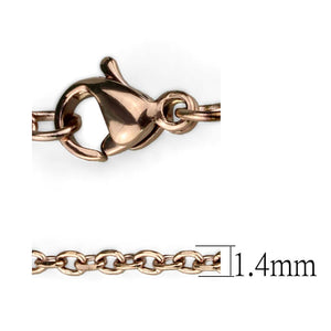 TK2423R - IP Rose Gold(Ion Plating) Stainless Steel Chain with No Stone