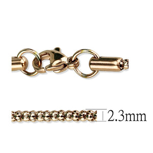 TK2424R - IP Rose Gold(Ion Plating) Stainless Steel Chain with No Stone