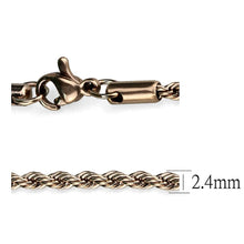 Load image into Gallery viewer, TK2433R - IP Rose Gold(Ion Plating) Stainless Steel Chain with No Stone