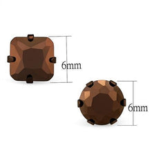 Load image into Gallery viewer, TK2443 - Two Tone IP Light Brown (IP Light coffee) Stainless Steel Earrings with AAA Grade CZ  in Light Coffee