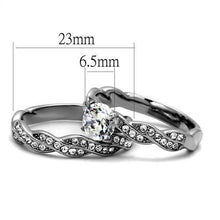 Load image into Gallery viewer, TK2475 - High polished (no plating) Stainless Steel Ring with AAA Grade CZ  in Clear