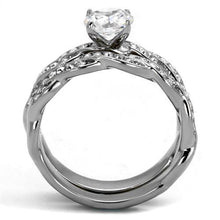 Load image into Gallery viewer, TK2475 - High polished (no plating) Stainless Steel Ring with AAA Grade CZ  in Clear