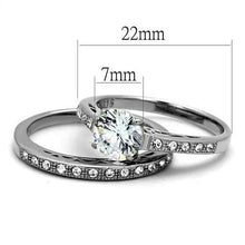 Load image into Gallery viewer, TK2477 - High polished (no plating) Stainless Steel Ring with AAA Grade CZ  in Clear