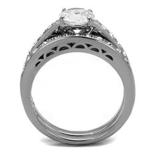 Load image into Gallery viewer, TK2477 - High polished (no plating) Stainless Steel Ring with AAA Grade CZ  in Clear