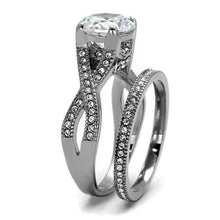 Load image into Gallery viewer, TK2478 - High polished (no plating) Stainless Steel Ring with AAA Grade CZ  in Clear