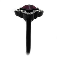 Load image into Gallery viewer, TK2489 - Two-Tone IP Black Stainless Steel Ring with Top Grade Crystal  in Fuchsia