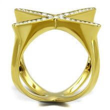 Load image into Gallery viewer, TK2497 - IP Gold(Ion Plating) Stainless Steel Ring with Top Grade Crystal  in Clear