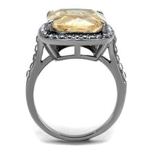 Load image into Gallery viewer, TK2503 - High polished (no plating) Stainless Steel Ring with AAA Grade CZ  in Champagne