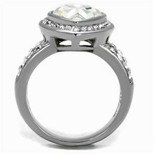 Load image into Gallery viewer, TK2504 - High polished (no plating) Stainless Steel Ring with Top Grade Crystal  in Clear