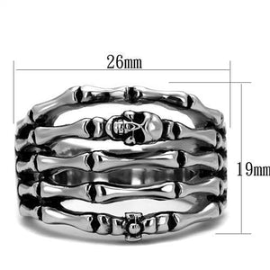 TK2512 - High polished (no plating) Stainless Steel Ring with Epoxy  in Jet