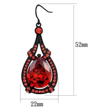 Load image into Gallery viewer, TK2531 - IP Black(Ion Plating) Stainless Steel Earrings with AAA Grade CZ  in Orange