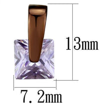 Load image into Gallery viewer, TK2541 - IP Dark Brown (IP coffee) Stainless Steel Earrings with AAA Grade CZ  in Light Amethyst