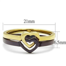 Load image into Gallery viewer, LOTK2548 - IP Gold &amp; IP Dark Brown (IP coffee) Stainless Steel Ring with No Stone