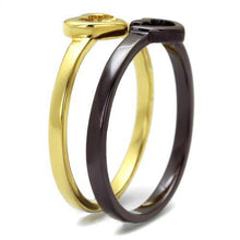 Load image into Gallery viewer, TK2548 - IP Gold &amp; IP Dark Brown (IP coffee) Stainless Steel Ring with No Stone