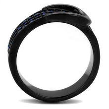 Load image into Gallery viewer, TK2549 - IP Black(Ion Plating) Stainless Steel Ring with Top Grade Crystal  in Multi Color