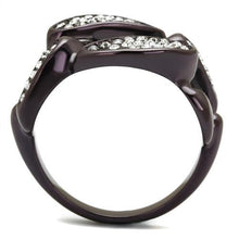 Load image into Gallery viewer, TK2558 - IP Dark Brown (IP coffee) Stainless Steel Ring with Top Grade Crystal  in Clear