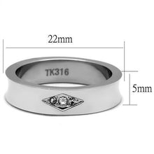 Load image into Gallery viewer, TK2562 - High polished (no plating) Stainless Steel Ring with Top Grade Crystal  in Clear