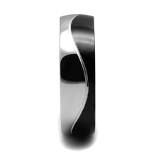 Load image into Gallery viewer, TK2567 - Two-Tone IP Black (Ion Plating) Stainless Steel Ring with No Stone