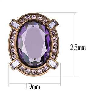 TK2571 - IP Coffee light Stainless Steel Earrings with AAA Grade CZ  in Amethyst